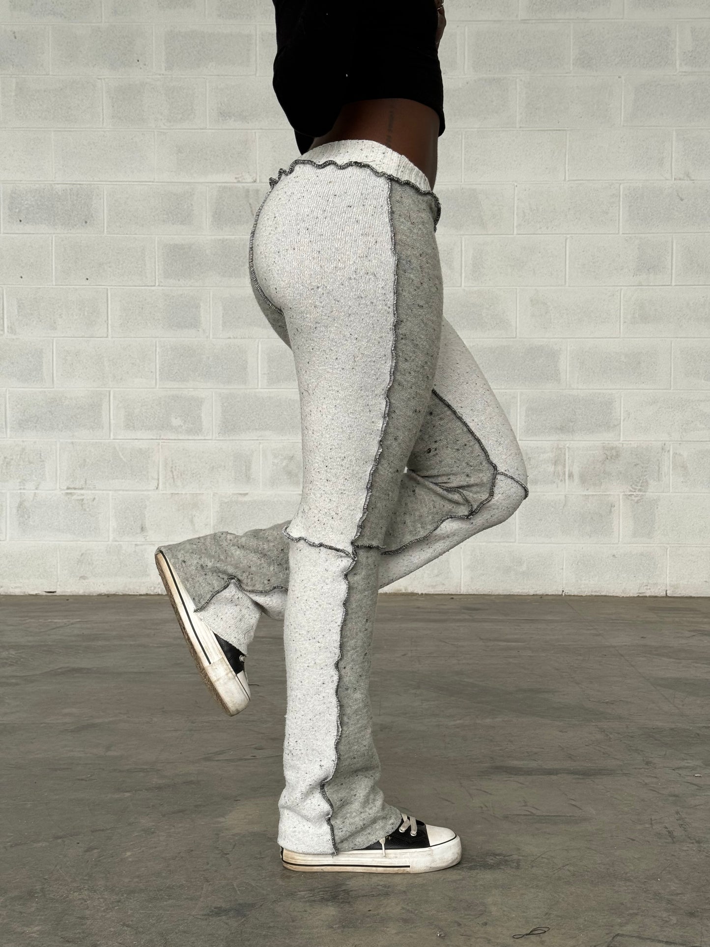 Two tone sweater pants