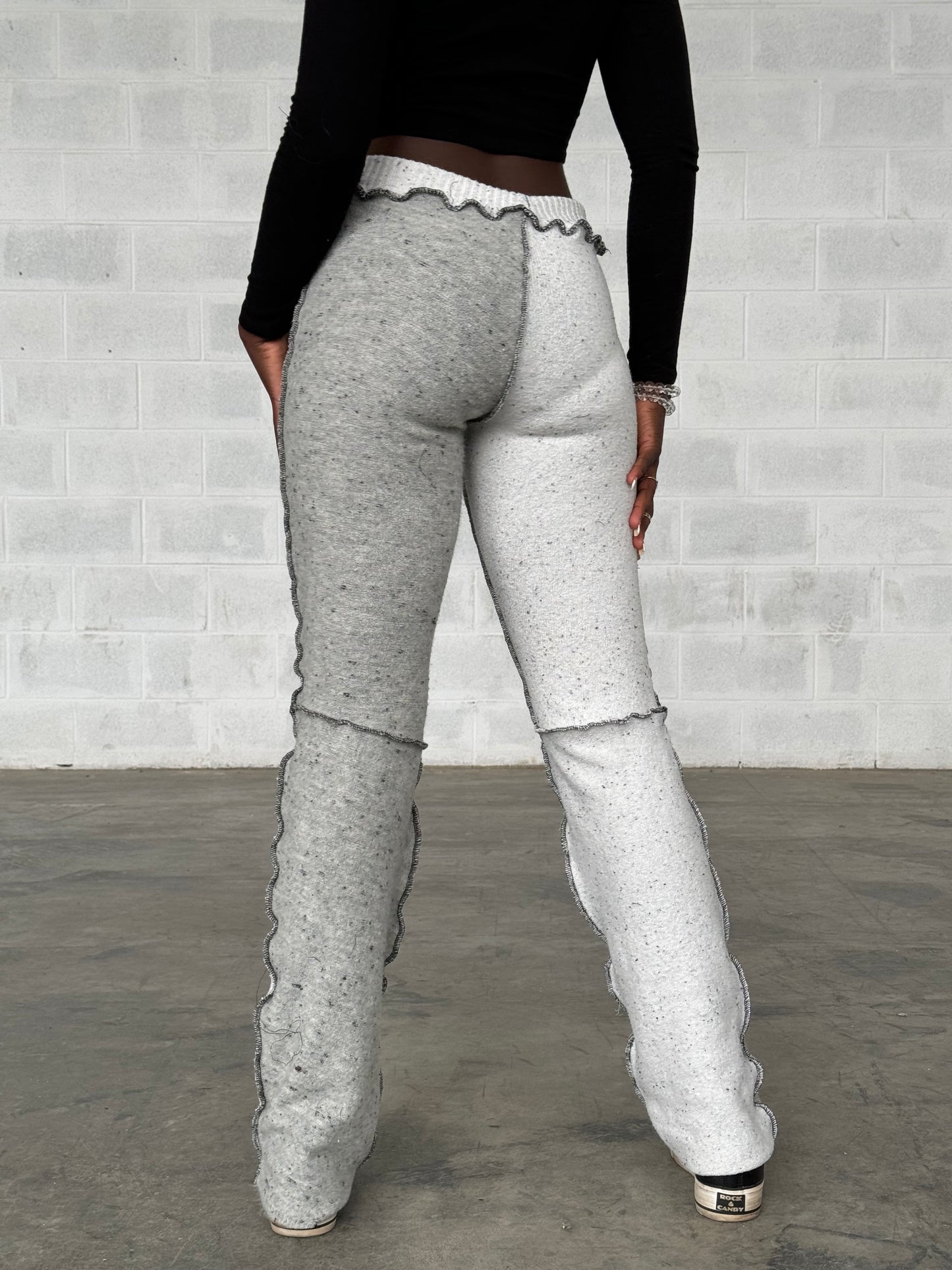 Two tone sweater pants